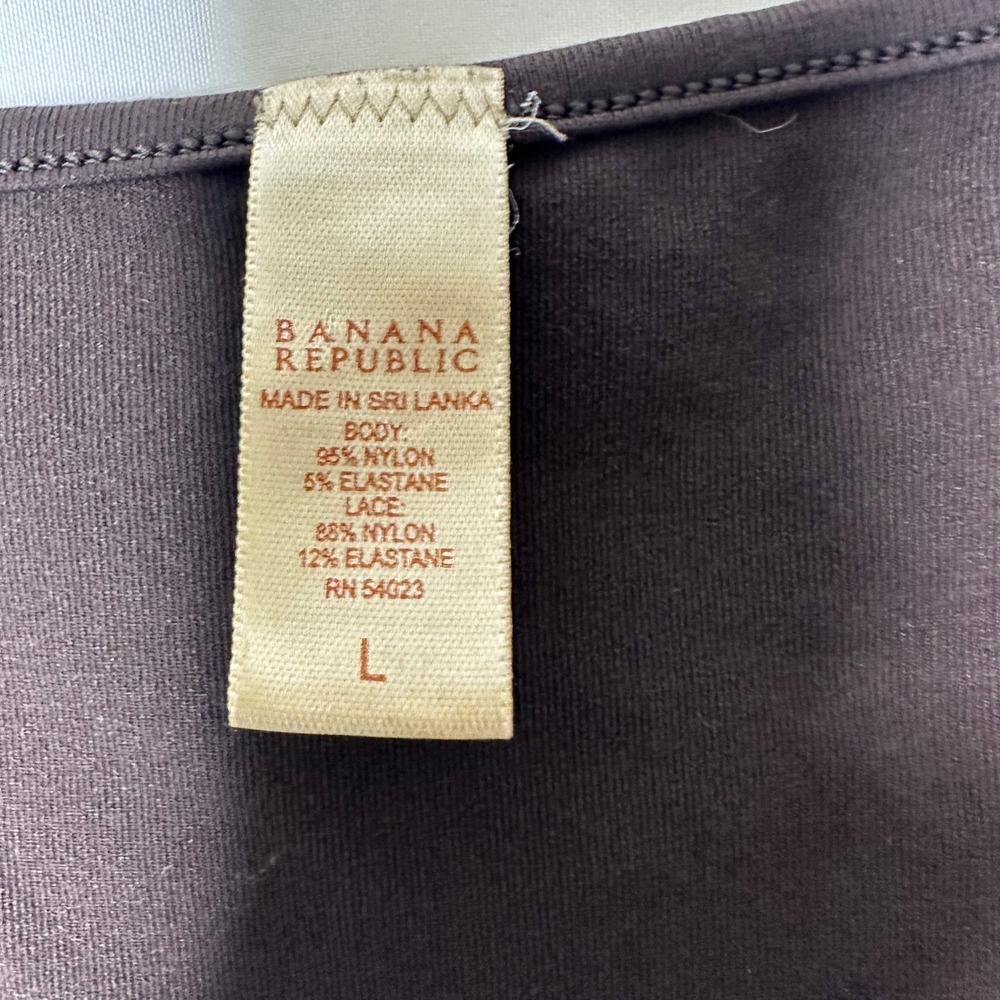 Vintage Banana Republic Brown Lace Trim V-Neck Tank  Sleeveless Camisole Large - Picture 3 of 5